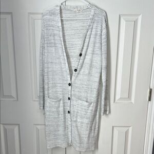 Nine Britton Light Gray Button-Up Cardigan